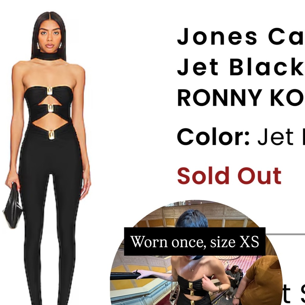 Ronny Kobo Collection Black Cutout Jumpsuit